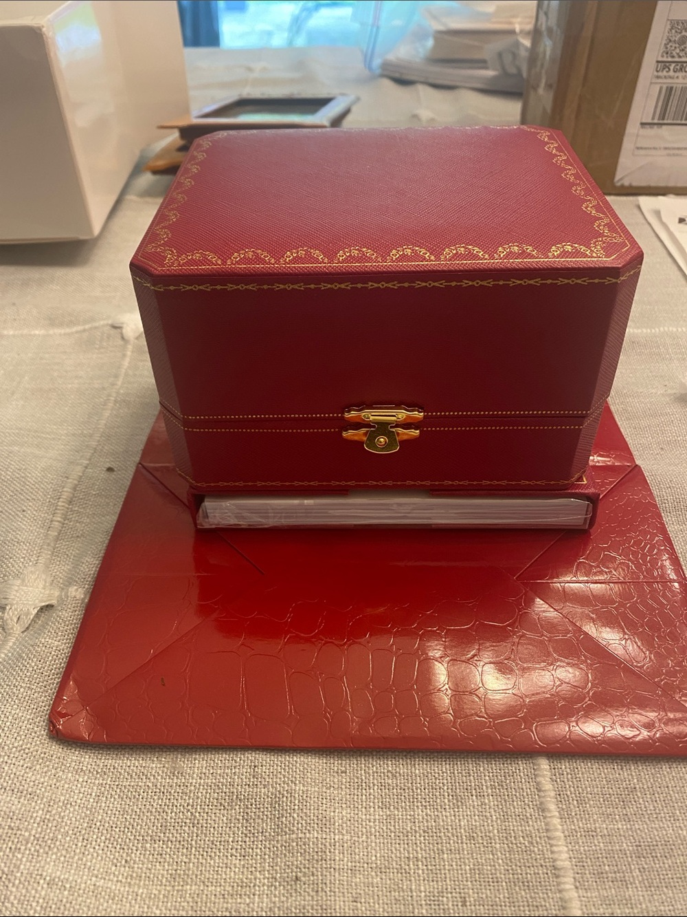 Red Women's Watch Jewelry Box